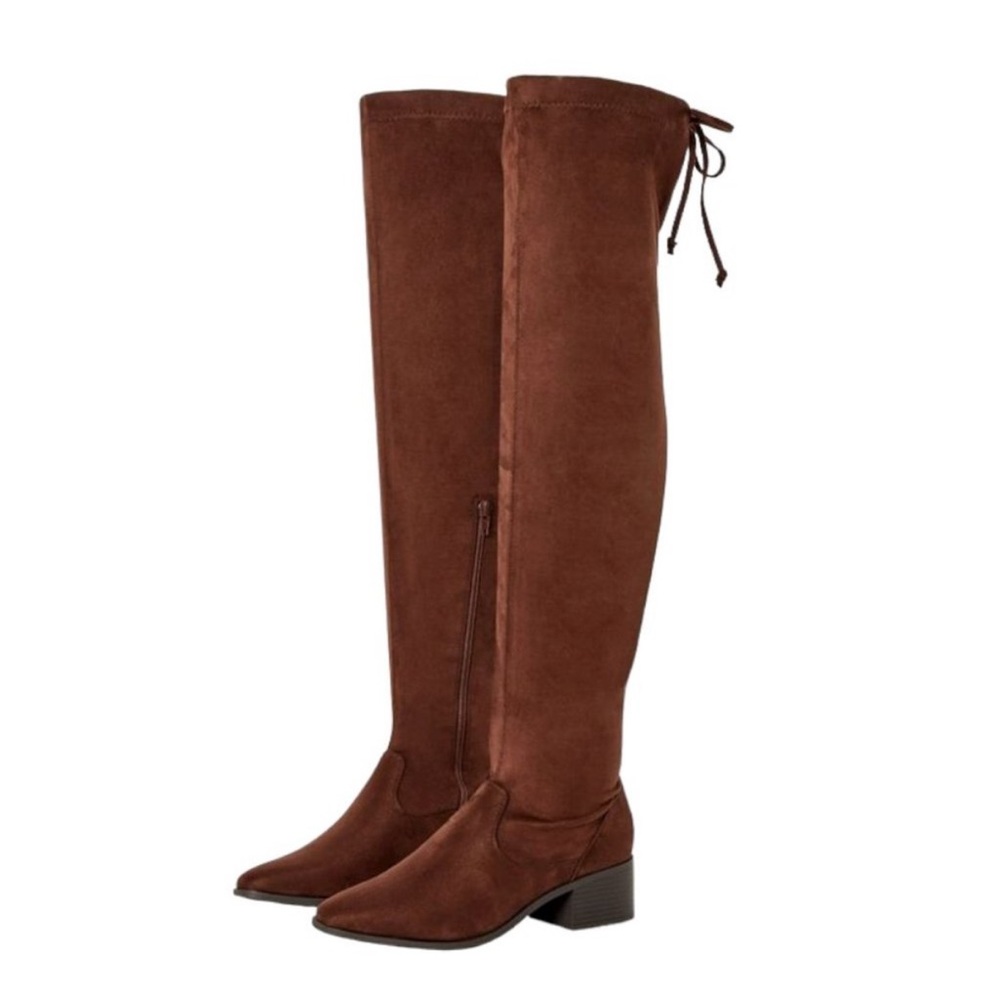 JustFab Rich Brown Over the Knee Boots